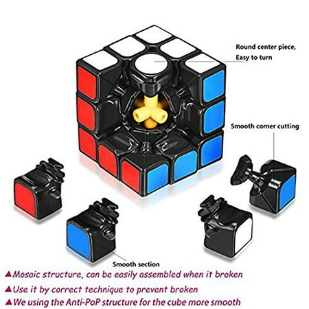 Sticker Eyeopener Speed Cube 3x3x3 with New Anti-pop Structure Smooth Magic Cube 